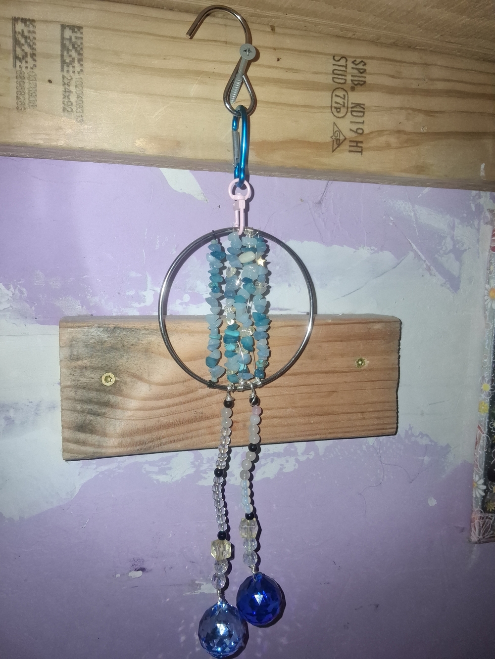 Boho Blue Beaded Dreamcatcher